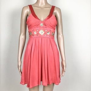 Marciano Cut Out Salmon Silk Dress